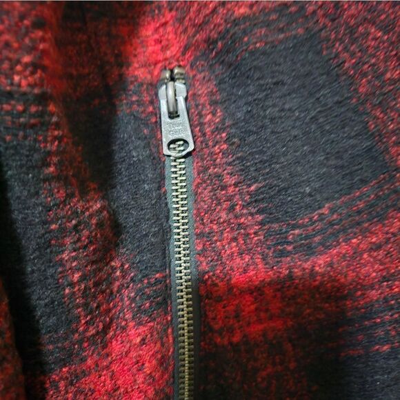 TRUE‎ GRIT Four Square Plaid Jacket Coat Removable Collar - Size XXL - Picture 5 of 9